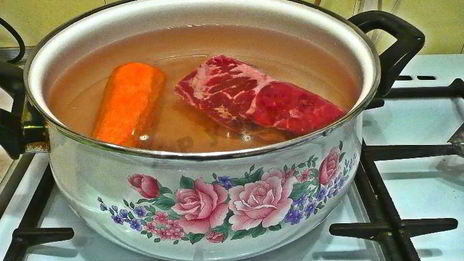 рассольник ленинградский с мясом перловкой и огурцами