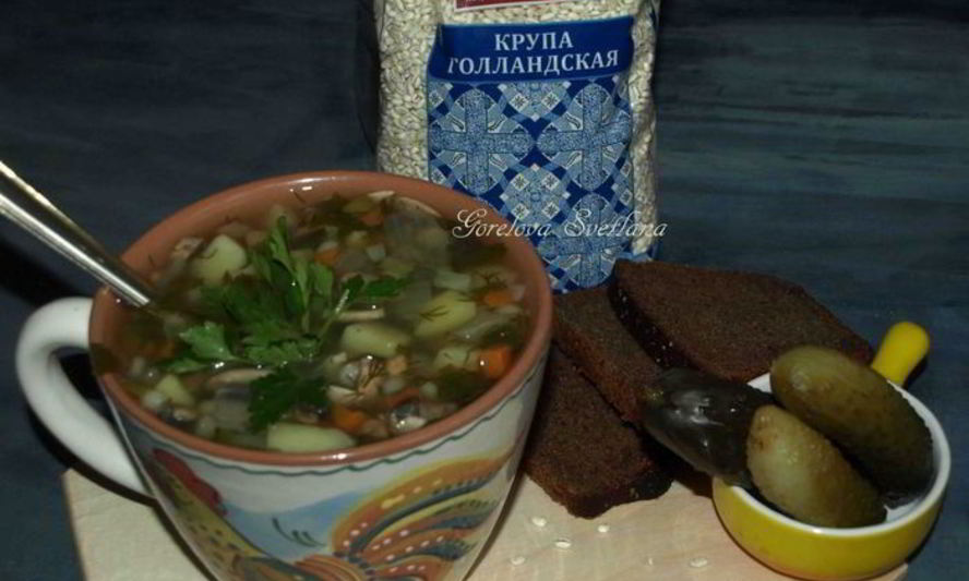 Рецепт рассольника с грибами и перловой крупой