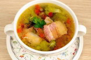 Рассольник с копченой грудинкой