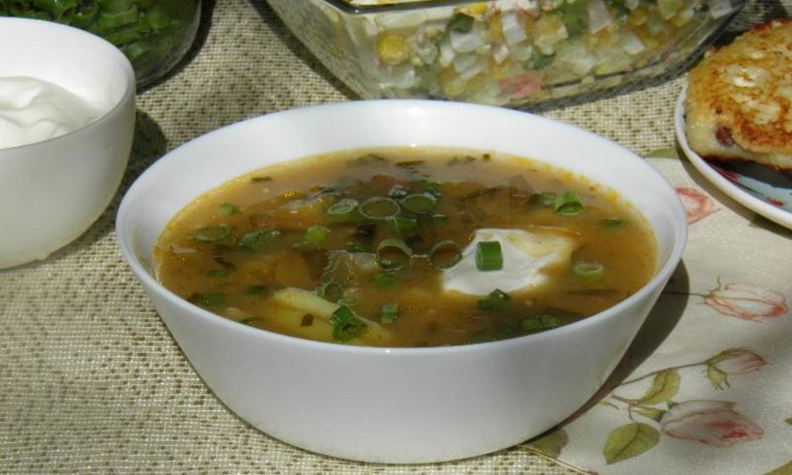 Рецепт рассольника с копченой колбасой и перловкой