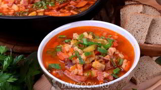 Рассольник с копченостями