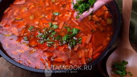 рассольник с копченостями