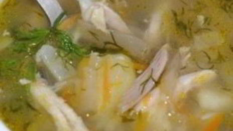 рассольник с курицей и рисом