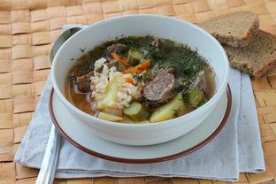 Рассольник с нешлифованным рисом