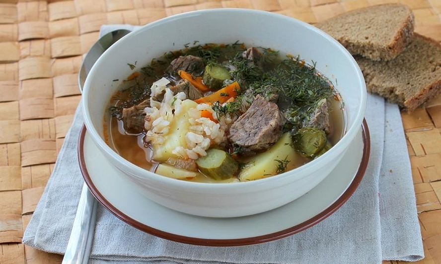 Рецепт рассольника с нешлифованным рисом