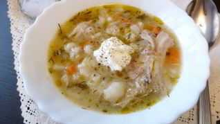 Рассольник с перловкой