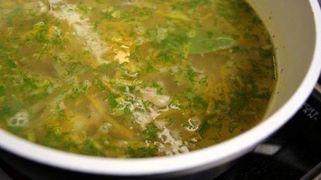 рассольник с пшеном