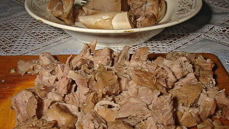 рассольник с телятиной и сушеными грибами