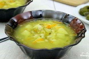 Вегетарианский рассольник с перловкой