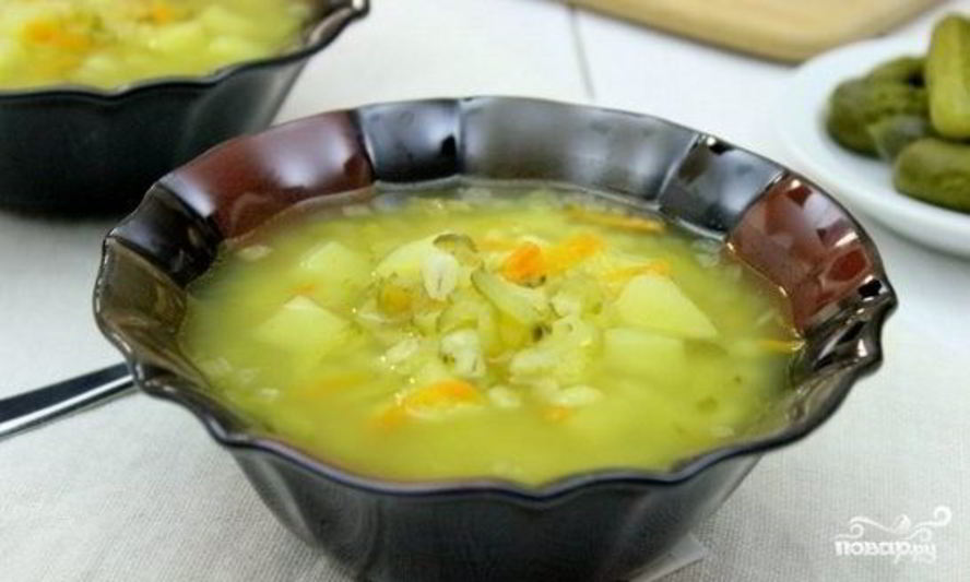 Рецепт вегетарианского рассольника с перловкой