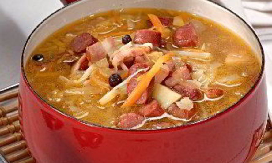 Рецепт кислых щей с копченостями