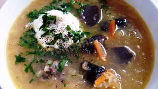 Кислые щи с утиными потрохами