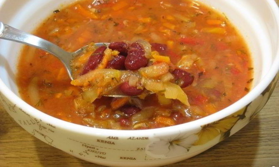 Рецепт постных щей с фасолью