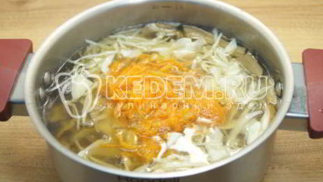 постные щи с капустой и грибами