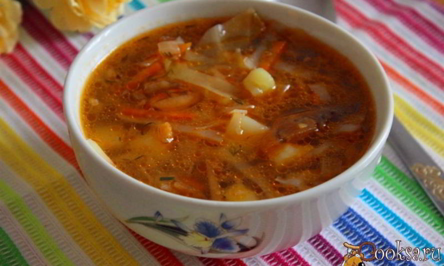 Рецепт щей из свежей капусты с баклажанами