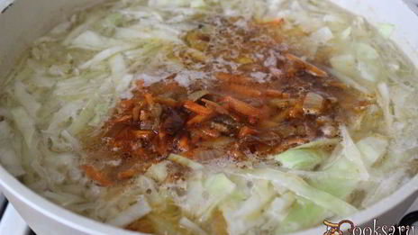 щи из свежей капусты с баклажанами