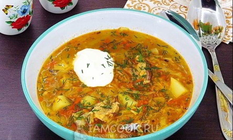 Рецепт щей с рыбными консервами в мультиварке