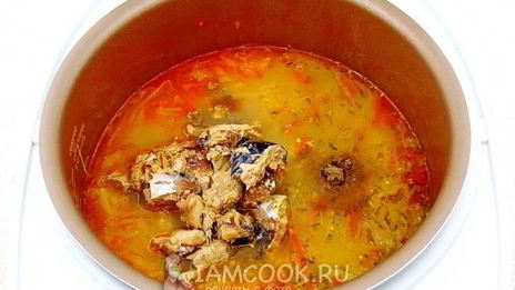 щи с рыбными консервами в мультиварке
