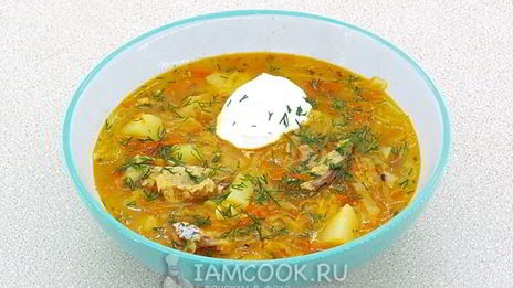 щи с рыбными консервами в мультиварке