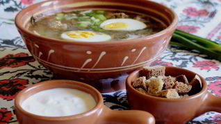 Щи весенние с рисом и щавелем