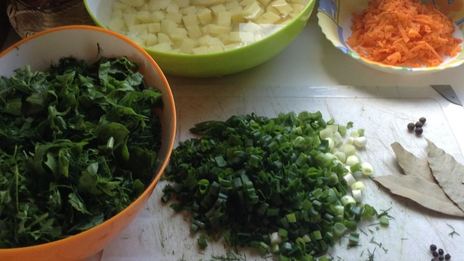 щи зеленые с крапивой на курином бульоне