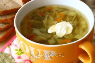 Зеленые щи из капусты