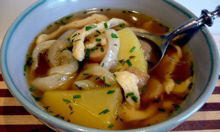 Рецепт швабского супа с домашними шпецле