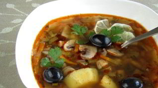 Грибная солянка постная