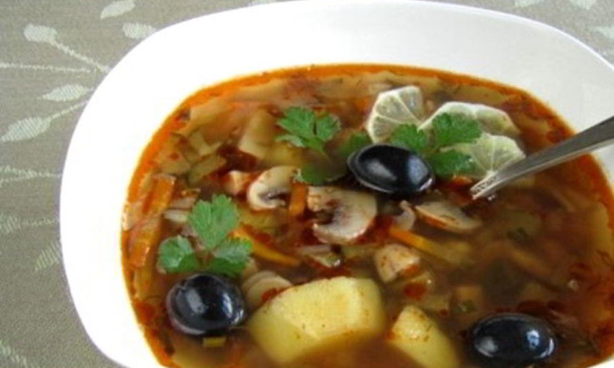 Рецепт грибной солянки постной