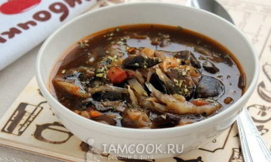 Рецепт грибной солянки с капустой