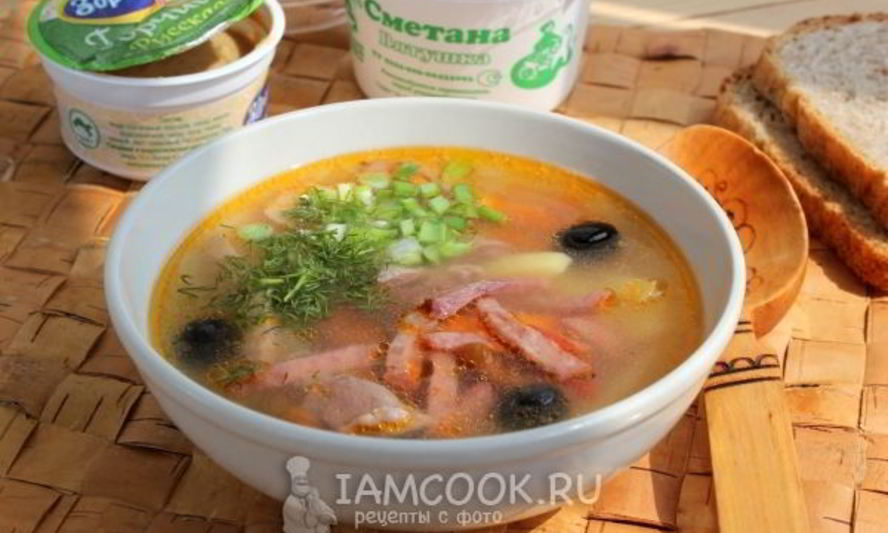 Рецепт мясной солянки в мультиварке