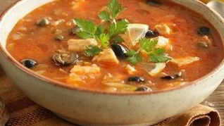 Рыбная солянка с семгой