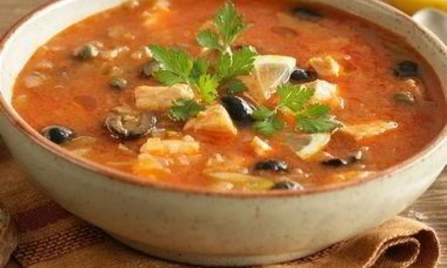 Рецепт рыбной солянки с семгой