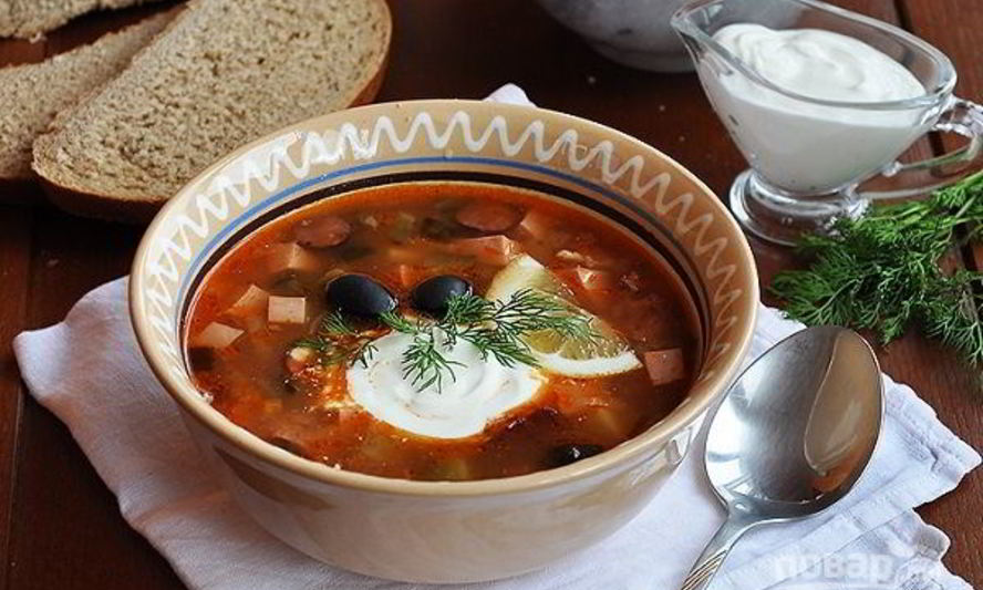 Рецепт супа-солянки мясная