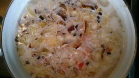 суп из мидий и креветок