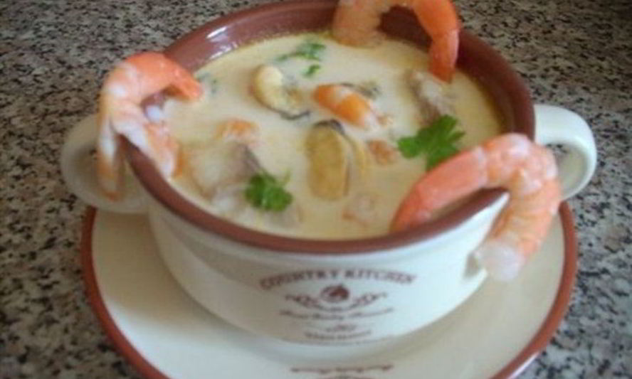 Рецепт супа из морепродуктов со сливками