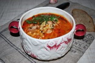 Густой суп харчо с айвой