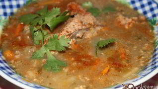 Суп Харчо с грецкими орехами