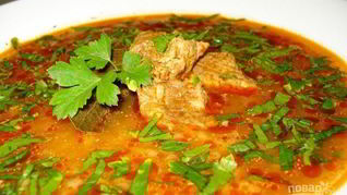 Суп харчо с томатной пастой