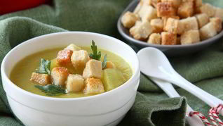 Картофельный суп-пюре с ветчиной