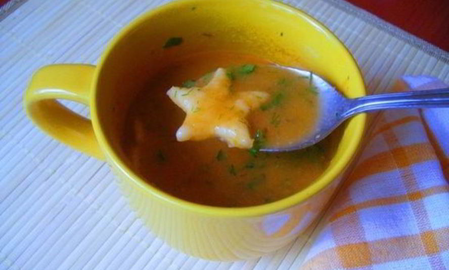 Рецепт летнего овощной суп-пюре с чесночно-сырными клецками