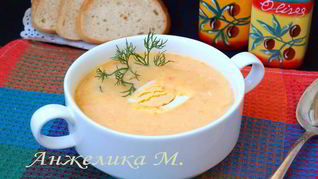 Овощной суп-пюре с плавленым сыром