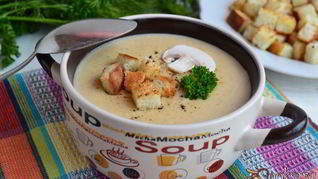 Сливочный суп-пюре с сыром с грибами