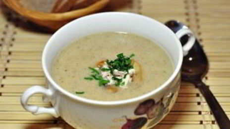 суп-пюре грибной с сыром