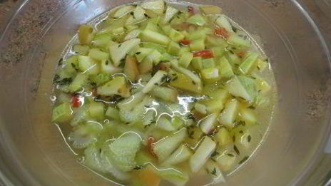 суп-пюре из кабачка и жареной перловки