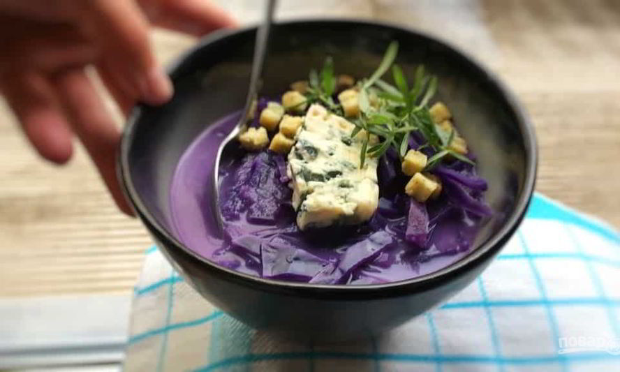 Рецепт супа-пюре из краснокочанной капусты