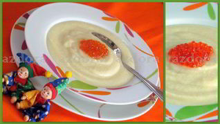 Суп-пюре из цветной капусты с красной икрой