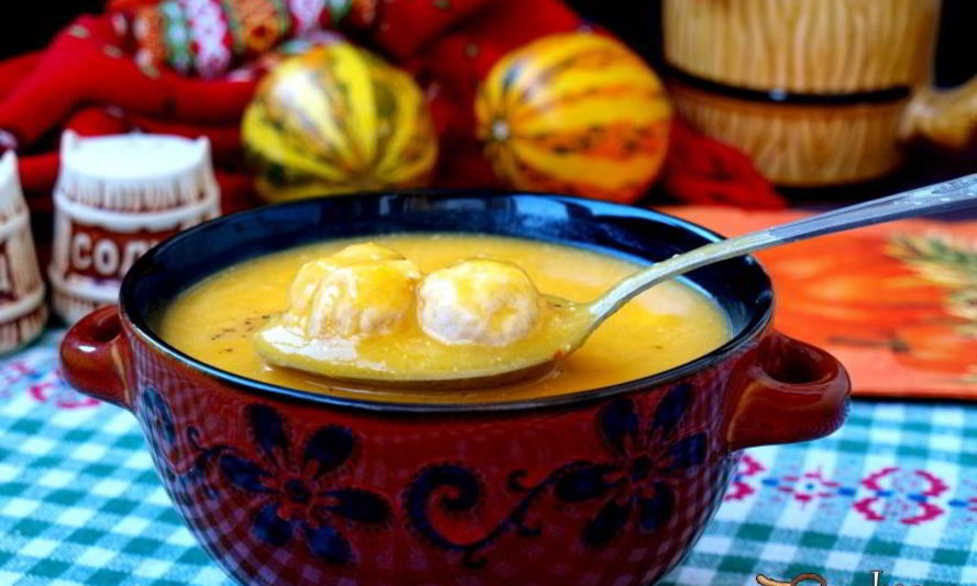 Рецепт супа-пюре из тыквы с фрикадельками