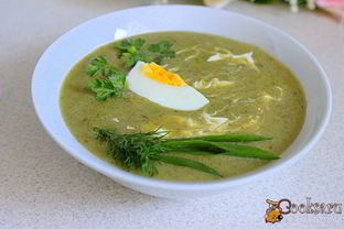 Суп-пюре со щавелем и шпинатом