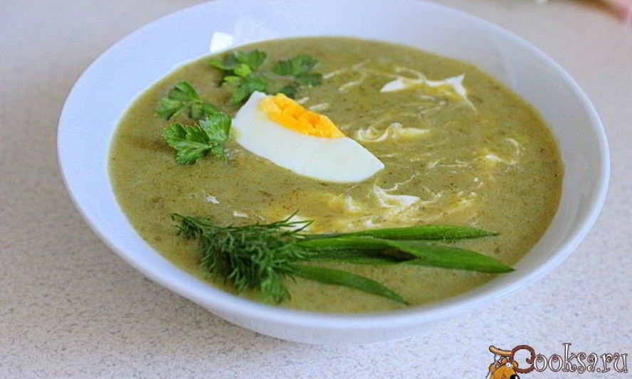 Рецепт супа-пюре со щавелем и шпинатом